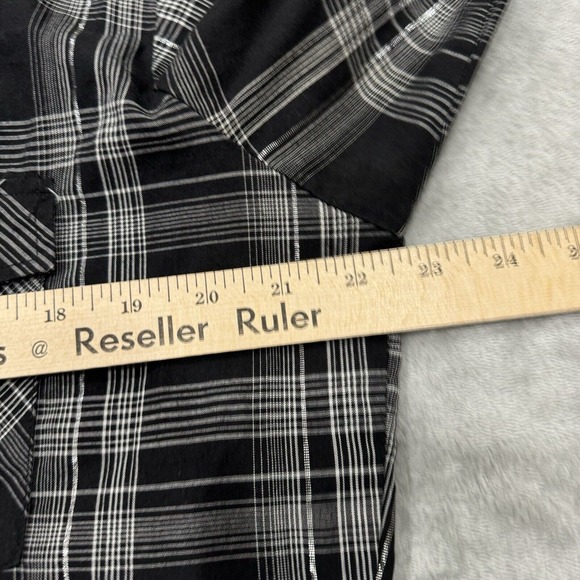 Ely Cattleman Shirt Mens Medium Black Plaid Long Sleeve Snap Button Western Work - Picture 5 of 10